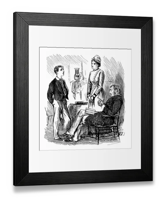 Framed Print : British London satire caricatures comics cartoon illustrations: Family