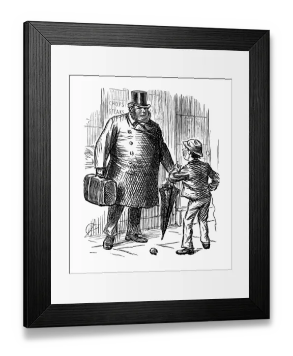 Framed Print : British London satire caricatures comics cartoon illustrations