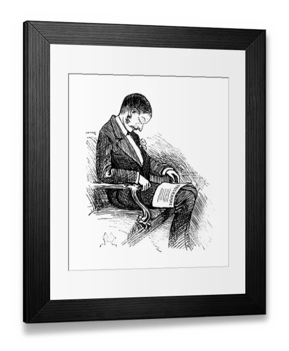 Framed Print : British London satire caricatures comics cartoon illustrations: Sleeping in theatre Framed Print : British London satire caricatures comics cartoon illustrations: Sleeping in theatre