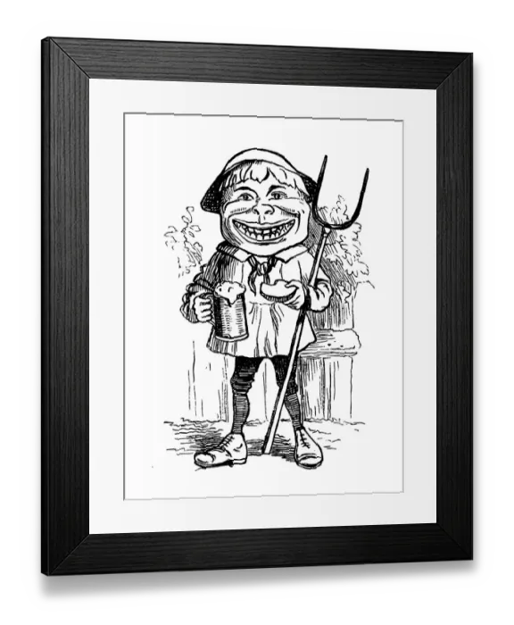 Framed Print : British London satire caricatures comics cartoon illustrations