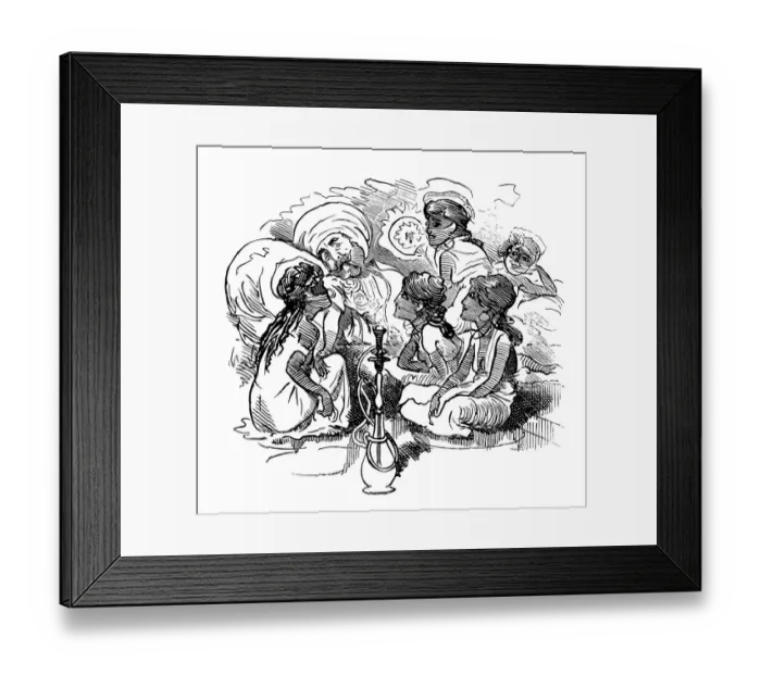 Framed Print : British London satire caricatures comics cartoon illustrations: Smoking Framed Print : British London satire caricatures comics cartoon illustrations: Smoking