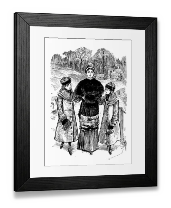 Framed Print : British London satire caricatures comics cartoon illustrations: Family Framed Print : British London satire caricatures comics cartoon illustrations: Family