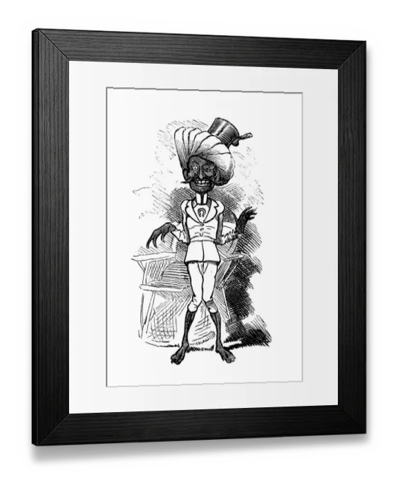 Framed Print : British London satire caricatures comics cartoon illustrations: Strange man Framed Print : British London satire caricatures comics cartoon illustrations: Strange man