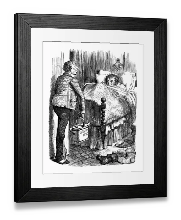 Framed Print : British London satire caricatures comics cartoon illustrations: Hot water Framed Print : British London satire caricatures comics cartoon illustrations: Hot water