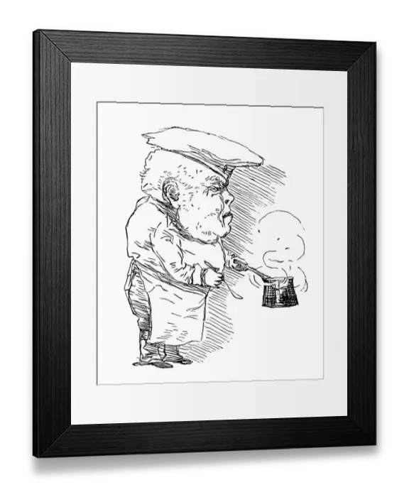 Framed Print : British London satire caricatures comics cartoon illustrations: Cook Framed Print : British London satire caricatures comics cartoon illustrations: Cook