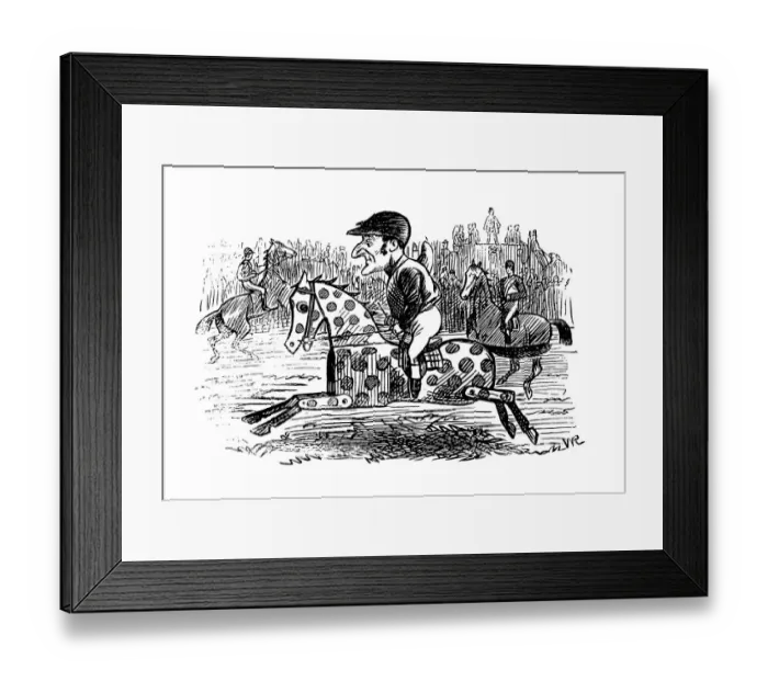 Framed Print : British London satire caricatures comics cartoon illustrations: Toy horse Framed Print : British London satire caricatures comics cartoon illustrations: Toy horse