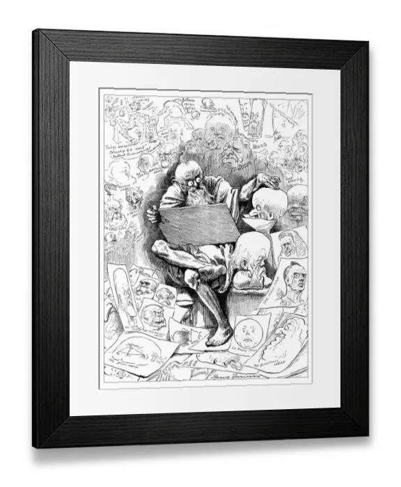 Framed Print : British London satire caricatures comics cartoon illustrations: Drawing Framed Print : British London satire caricatures comics cartoon illustrations: Drawing