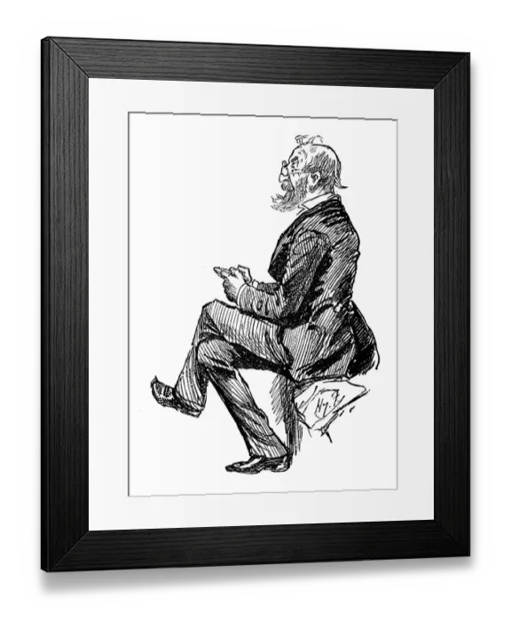 Framed Print : British London satire caricatures comics cartoon illustrations: Man Framed Print : British London satire caricatures comics cartoon illustrations: Man