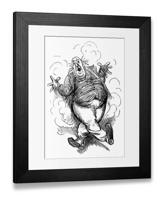 Framed Print : British London satire caricatures comics cartoon illustrations: Sir William Burning Framed Print : British London satire caricatures comics cartoon illustrations: Sir William Burning