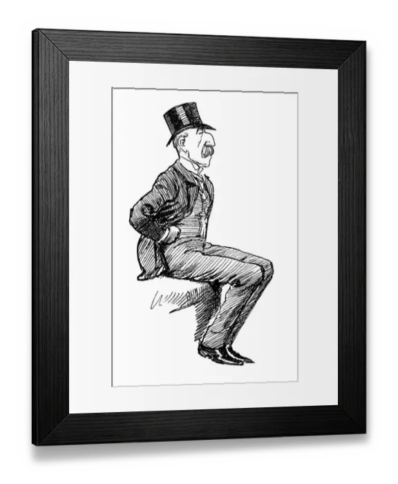 Framed Print : British London satire caricatures comics cartoon illustrations: Man Framed Print : British London satire caricatures comics cartoon illustrations: Man