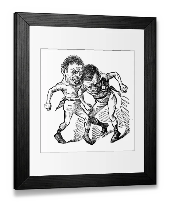Framed Print : British London satire caricatures comics cartoon illustrations: Fight hug Chancery Framed Print : British London satire caricatures comics cartoon illustrations: Fight hug Chancery