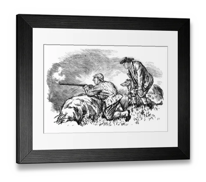 Framed Print : British London satire caricatures comics cartoon illustrations: Hunters Framed Print : British London satire caricatures comics cartoon illustrations: Hunters