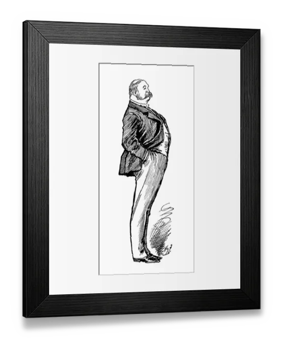 Framed Print : British London satire caricatures comics cartoon illustrations: Man Framed Print : British London satire caricatures comics cartoon illustrations: Man