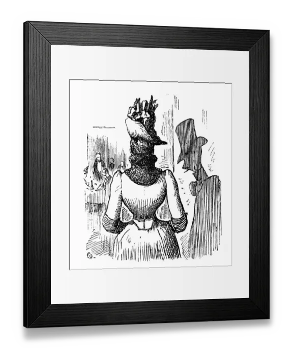 Framed Print : British London satire caricatures comics cartoon illustrations: Woman Framed Print : British London satire caricatures comics cartoon illustrations: Woman
