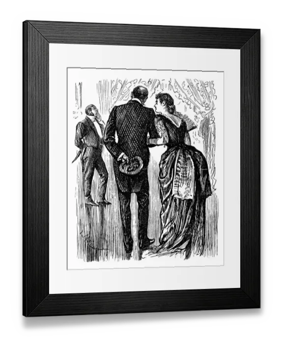 Framed Print : British London satire caricatures comics cartoon illustrations: Couple Framed Print : British London satire caricatures comics cartoon illustrations: Couple