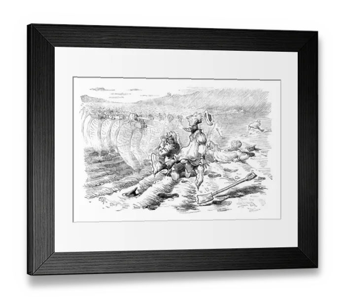 Framed Print : British London satire caricatures comics cartoon illustrations: Mummies attack Framed Print : British London satire caricatures comics cartoon illustrations: Mummies attack