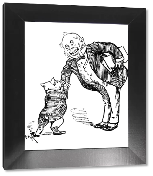 British London satire caricatures comics cartoon illustrations: Handshake