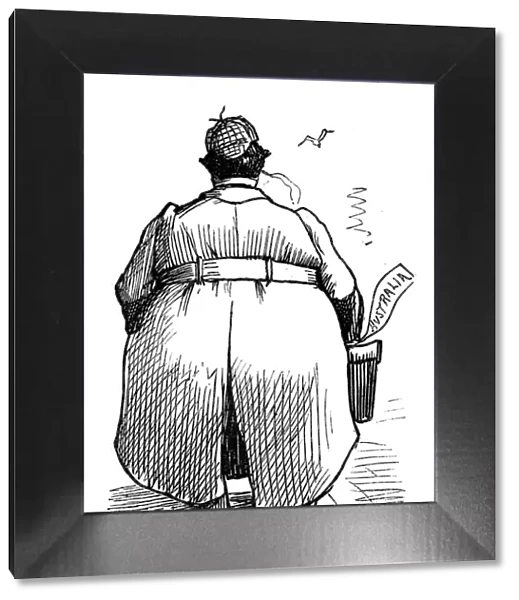 British London satire caricatures comics cartoon illustrations: Fat man back