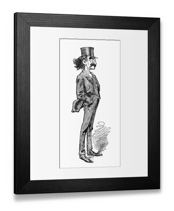 Framed Print : British London satire caricatures comics cartoon illustrations: Man Framed Print : British London satire caricatures comics cartoon illustrations: Man