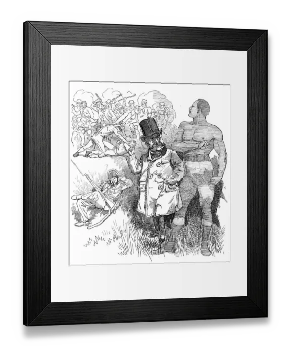 Framed Print : British London satire caricatures comics cartoon illustrations