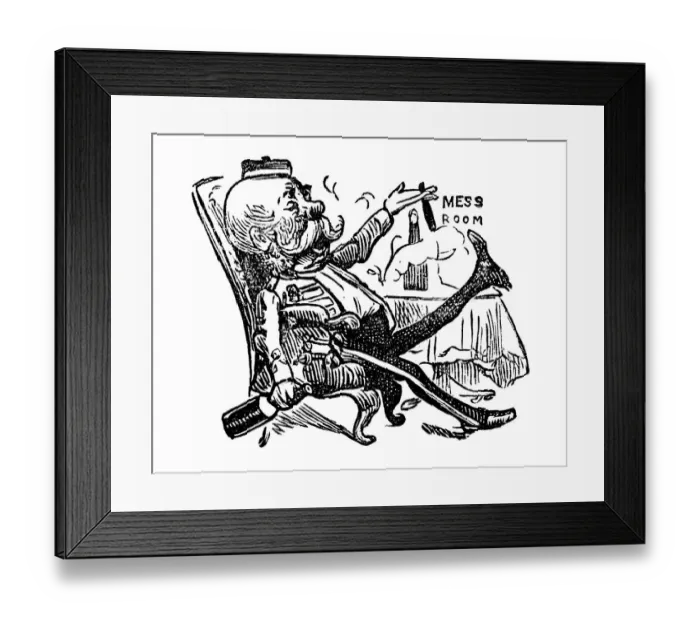 Framed Print : British London satire caricatures comics cartoon illustrations: Relax