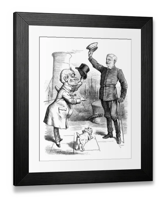 Framed Print : British London satire caricatures comics cartoon illustrations: Greetings Framed Print : British London satire caricatures comics cartoon illustrations: Greetings