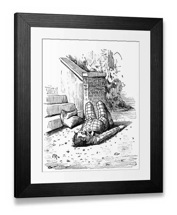 Framed Print : British London satire caricatures comics cartoon illustrations: Fainted Framed Print : British London satire caricatures comics cartoon illustrations: Fainted