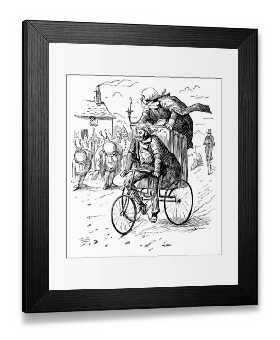Framed Print : British London satire caricatures comics cartoon illustrations: Travelling Tribunal Framed Print : British London satire caricatures comics cartoon illustrations: Travelling Tribunal