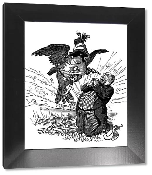 British London satire caricatures comics cartoon illustrations: Bird crime