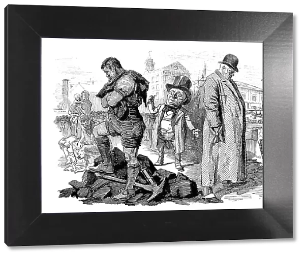 British London satire caricatures comics cartoon illustrations: Miners and coal owners