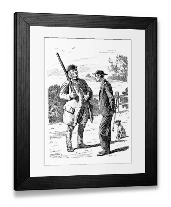 Framed Print : British London satire caricatures comics cartoon illustrations: Hunter and priest Framed Print : British London satire caricatures comics cartoon illustrations: Hunter and priest