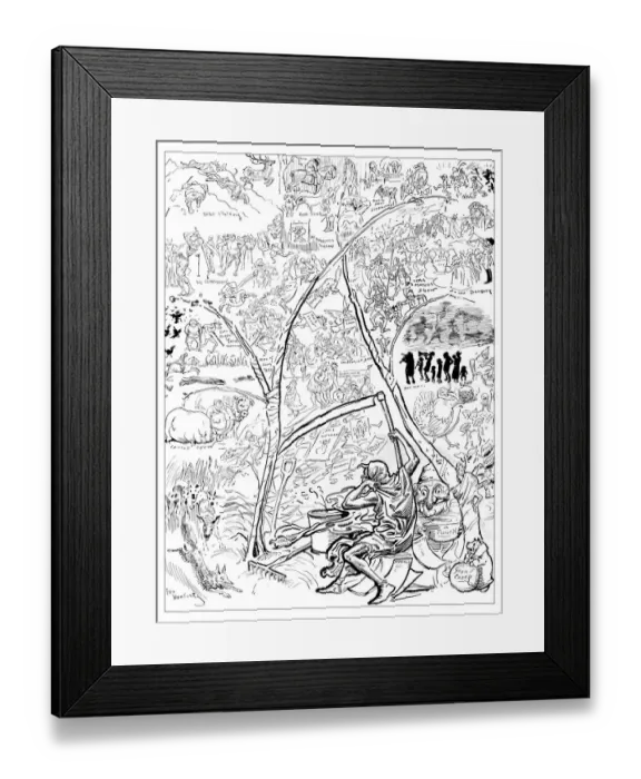 Framed Print : British London satire caricatures comics cartoon illustrations: Hardy Annuals Framed Print : British London satire caricatures comics cartoon illustrations: Hardy Annuals