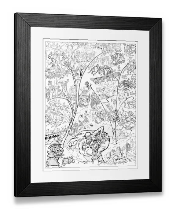 Framed Print : British London satire caricatures comics cartoon illustrations: Hardy Annuals Framed Print : British London satire caricatures comics cartoon illustrations: Hardy Annuals