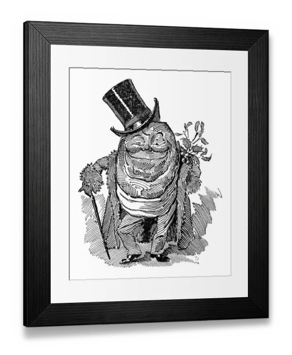 Framed Print : British London satire caricatures comics cartoon illustrations: Mr Mince Pie Framed Print : British London satire caricatures comics cartoon illustrations: Mr Mince Pie