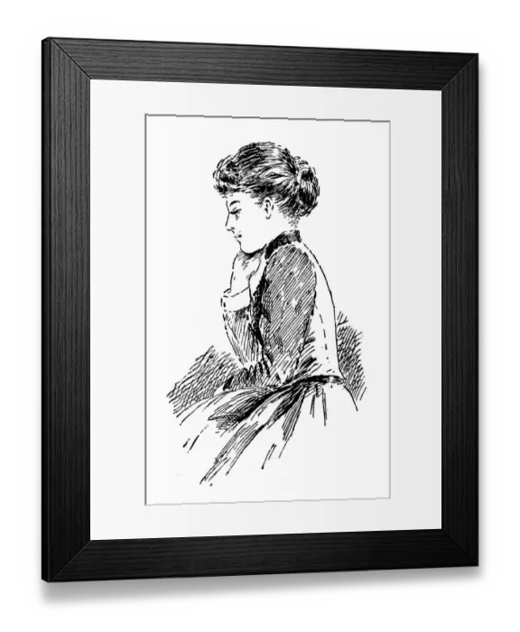 Framed Print : British London satire caricatures comics cartoon illustrations: woman profile Framed Print : British London satire caricatures comics cartoon illustrations: woman profile