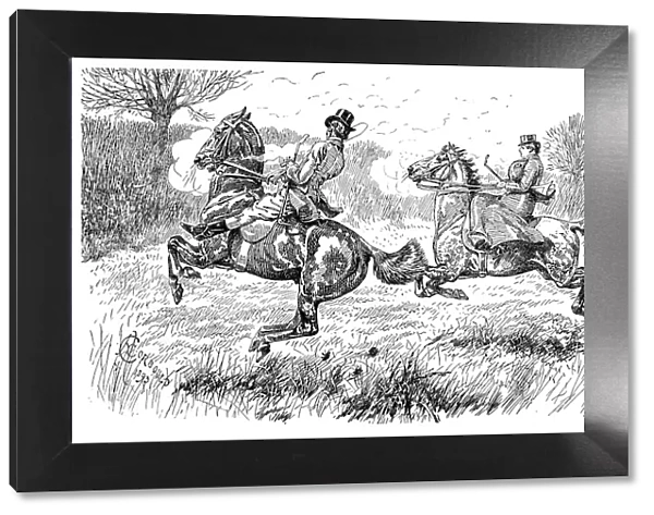 British London satire caricatures comics cartoon illustrations: Riding horses