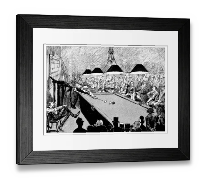 Framed Print : British London satire caricatures comics cartoon illustrations: Billiard Framed Print : British London satire caricatures comics cartoon illustrations: Billiard