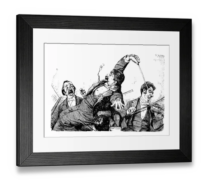 Framed Print : British London satire caricatures comics cartoon illustrations: Music conductor Framed Print : British London satire caricatures comics cartoon illustrations: Music conductor