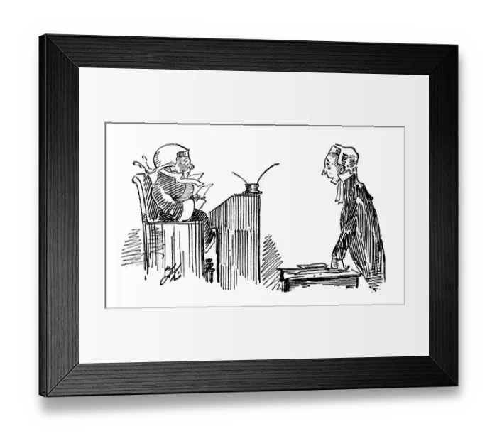 Framed Print : British London satire caricatures comics cartoon illustrations: Trial Framed Print : British London satire caricatures comics cartoon illustrations: Trial