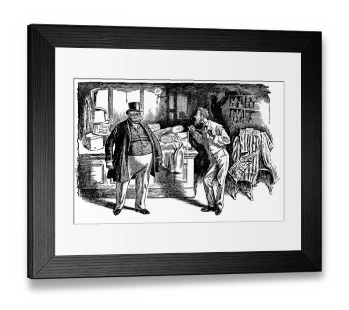 Framed Print : British London satire caricatures comics cartoon illustrations: Tailor