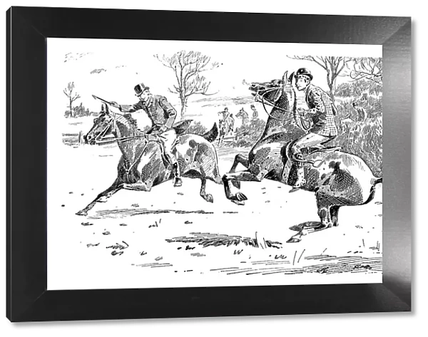 British London satire caricatures comics cartoon illustrations: Horse riding