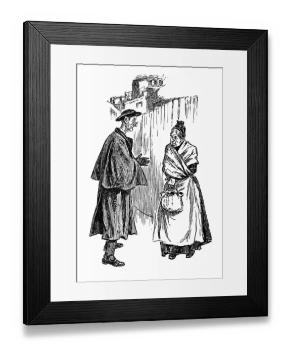 Framed Print : British London satire caricatures comics cartoon illustrations: Vicar and woman Framed Print : British London satire caricatures comics cartoon illustrations: Vicar and woman