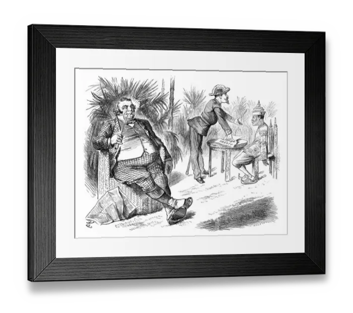 Framed Print : British London satire caricatures comics cartoon illustrations: International business