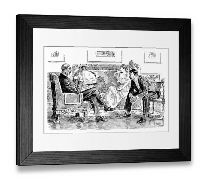 Framed Print : British London satire caricatures comics cartoon illustrations: friends