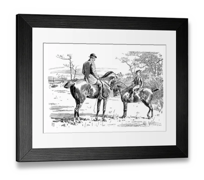 Framed Print : British London satire caricatures comics cartoon illustrations: Father and son Framed Print : British London satire caricatures comics cartoon illustrations: Father and son