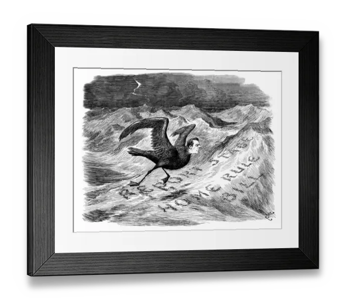 Framed Print : British London satire caricatures comics cartoon illustrations: Man petrel