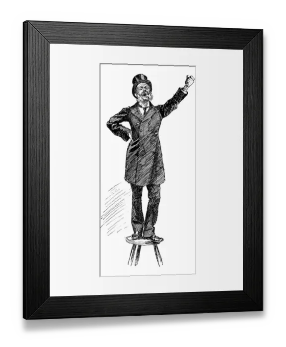 Framed Print : British London satire caricatures comics cartoon illustrations: Speaker Framed Print : British London satire caricatures comics cartoon illustrations: Speaker