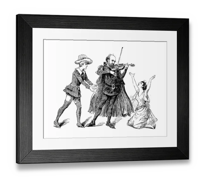 Framed Print : British London satire caricatures comics cartoon illustrations: Violinist