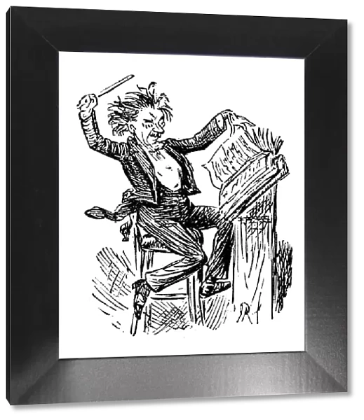 British London satire caricatures comics cartoon illustrations: Music conductor
