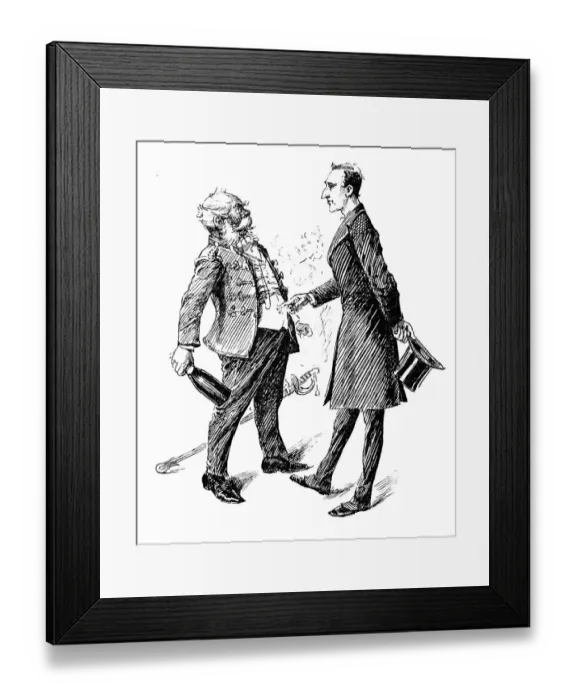 Framed Print : British London satire caricatures comics cartoon illustrations: Argument Framed Print : British London satire caricatures comics cartoon illustrations: Argument